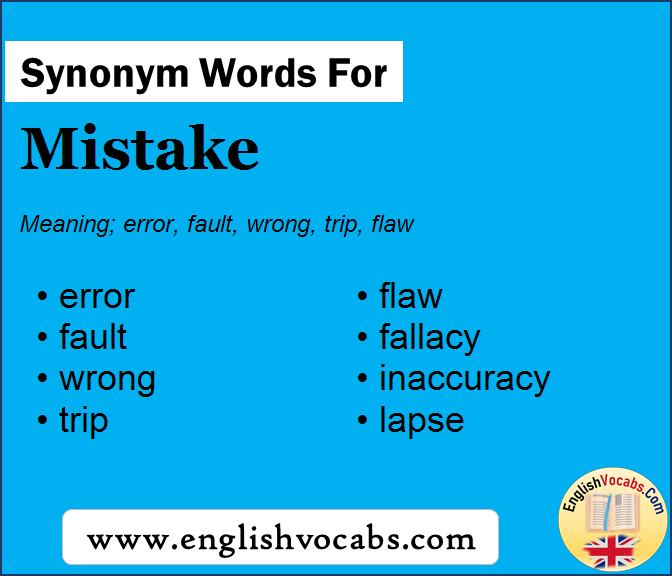 Synonym for Mistake, what is synonym word Mistake
