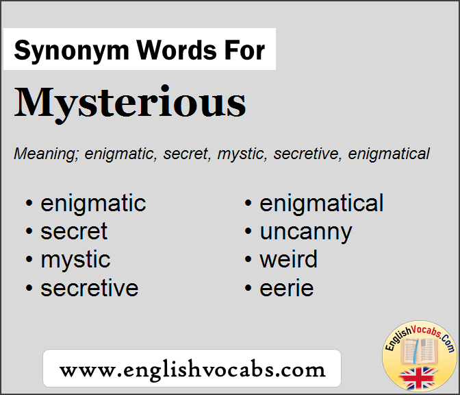 Synonym for Mysterious, what is synonym word Mysterious