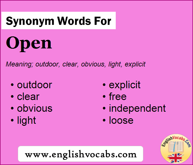 Synonym for Open, what is synonym word Open