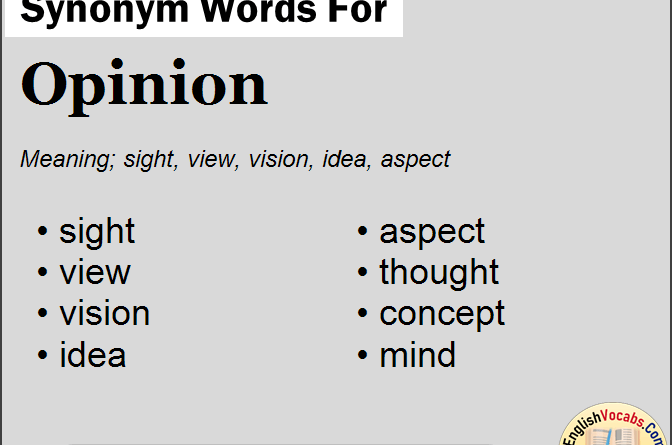 Synonym For Opinion Archives English Vocabs