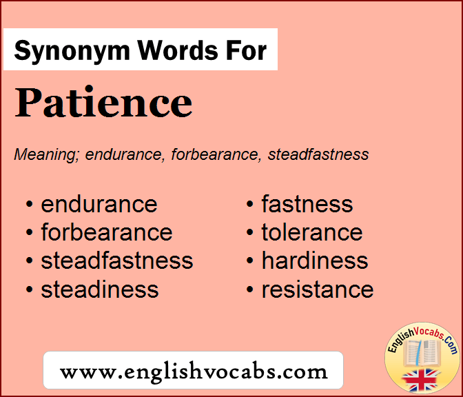 Synonym for Patience, what is synonym word Patience