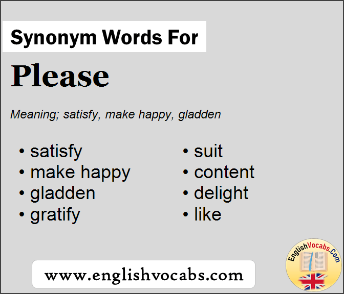Synonym for Please, what is synonym word Please