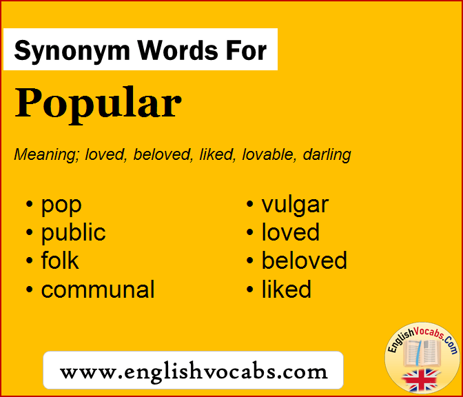 Synonym for Popular, what is synonym word Popular