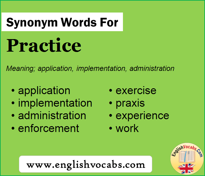 Synonym for Practice, what is synonym word Practice