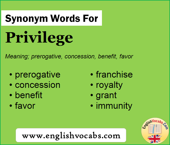 Synonym for Privilege, what is synonym word Privilege