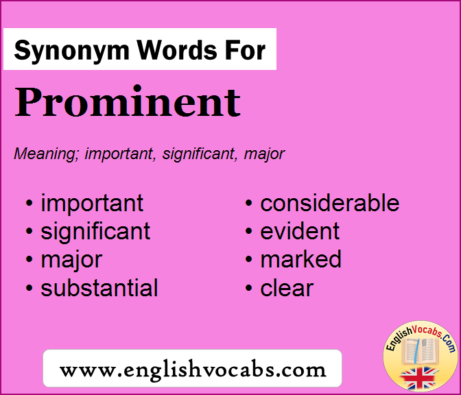 Synonym For Prominent What Is Synonym Word Prominent English Vocabs