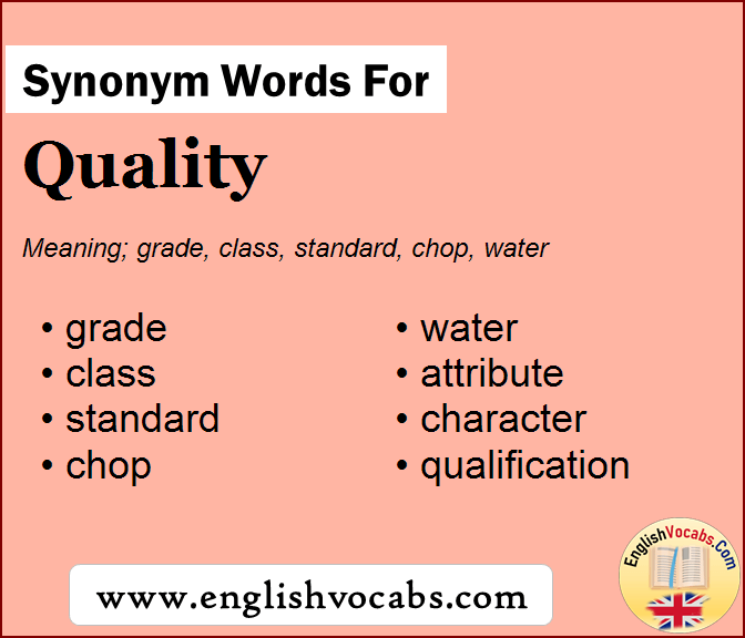 Synonym For Quality What Is Synonym Word Quality English Vocabs