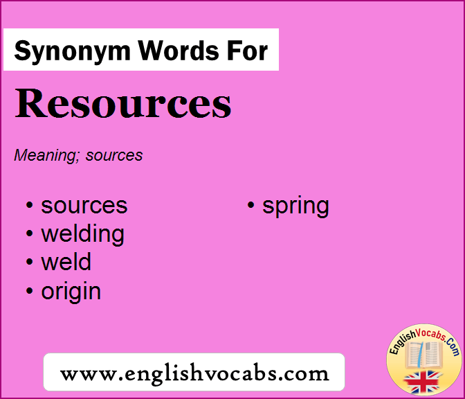 Synonym for Resources, what is synonym word Resources