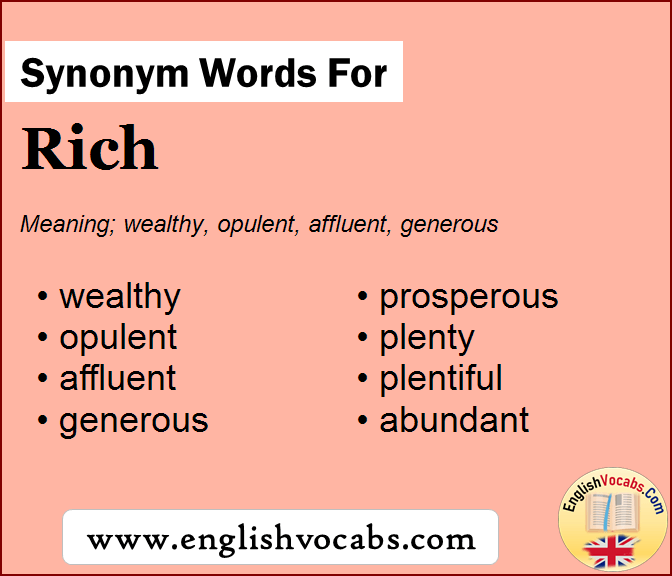 Synonym For Rich What Is Synonym Word Rich English Vocabs