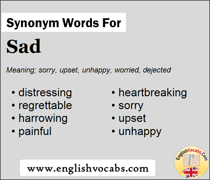 Synonym for Sad, what is synonym word Sad