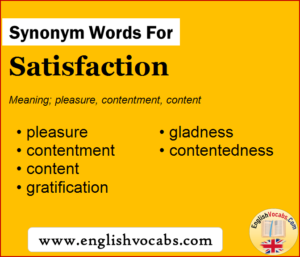 Synonym for Satisfaction, what is synonym word Satisfaction - English ...