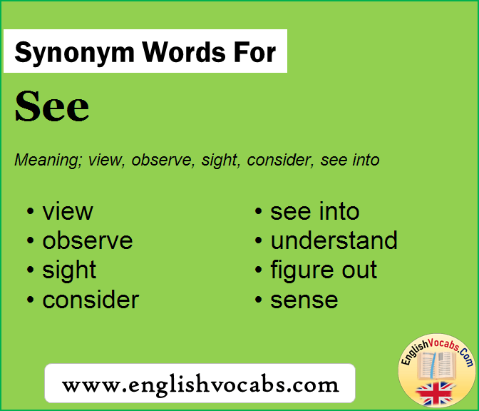 Synonym for See, what is synonym word See