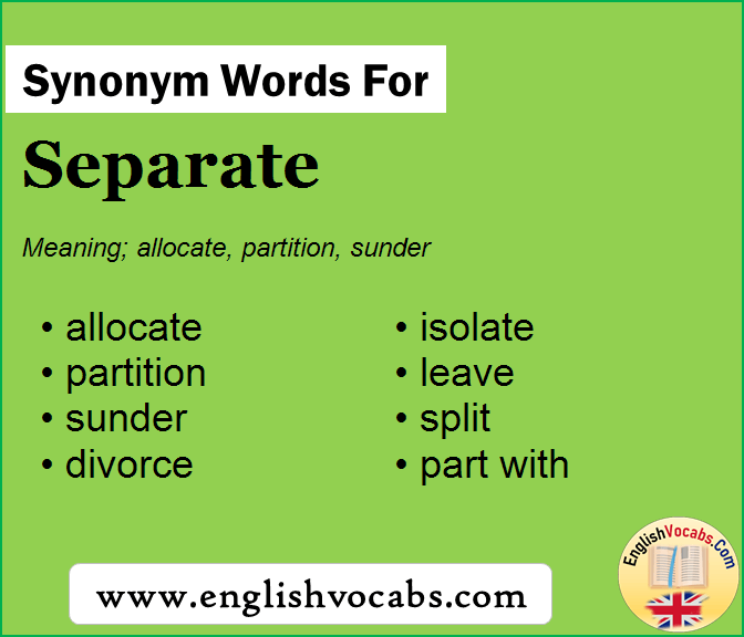 Synonym for Separate, what is synonym word Separate