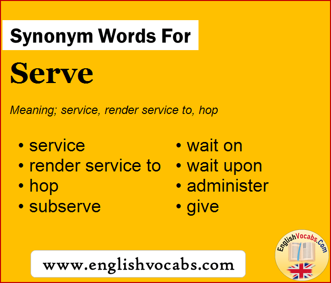 Synonym for Serve, what is synonym word Serve
