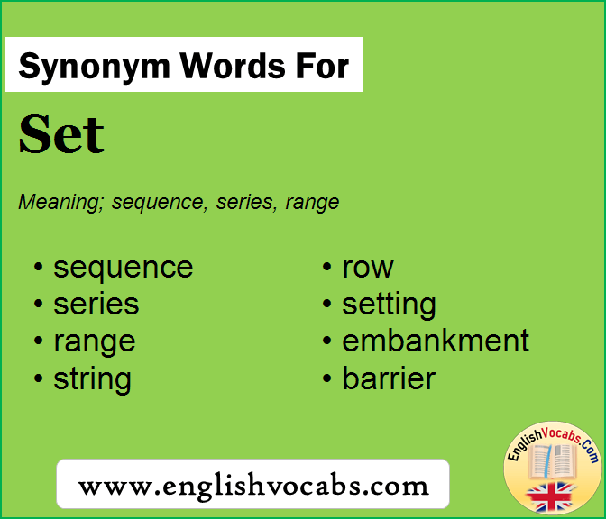 Synonym for Set, what is synonym word Set