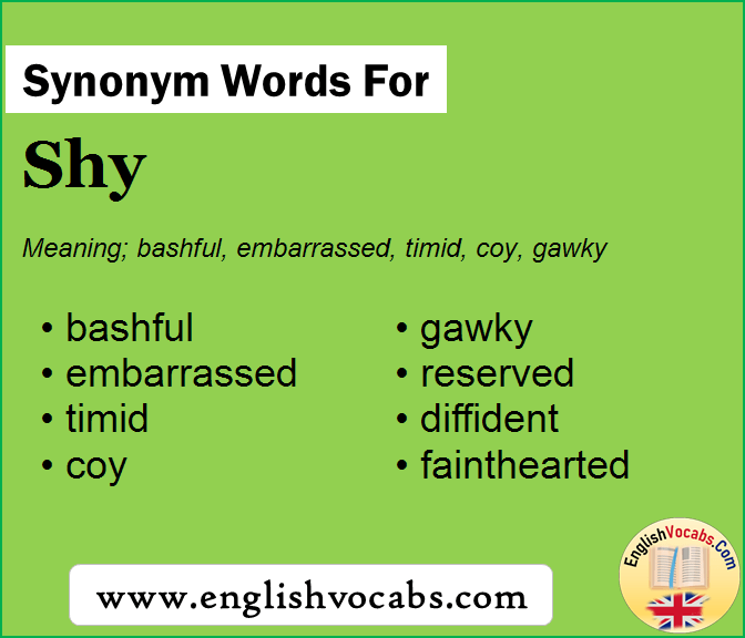 Synonym for Shy, what is synonym word Shy