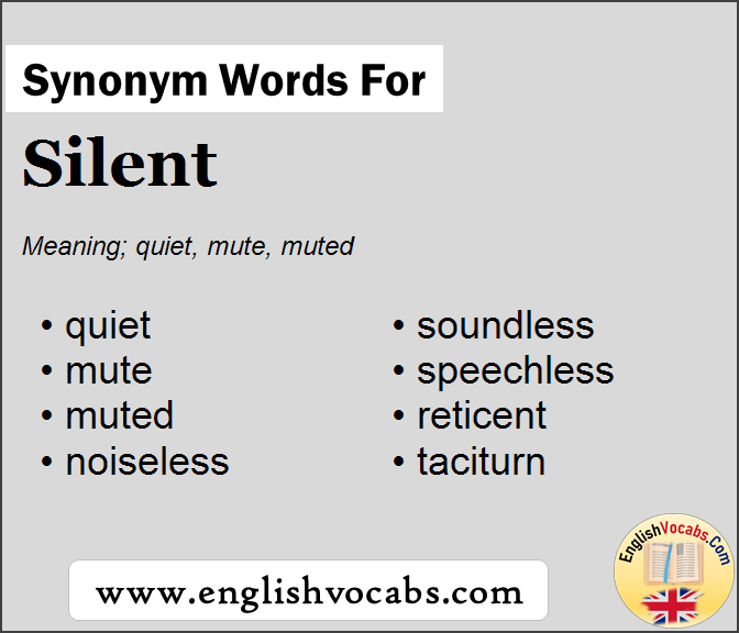 Synonym for Silent, what is synonym word Silent