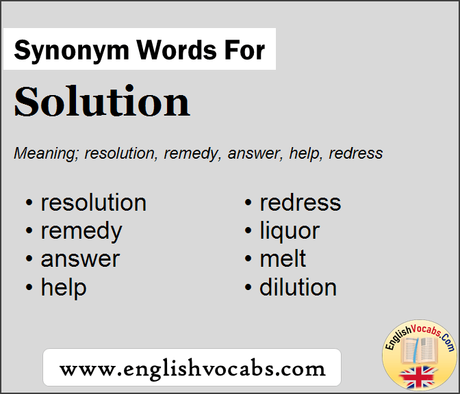 Synonym for Solution, what is synonym word Solution
