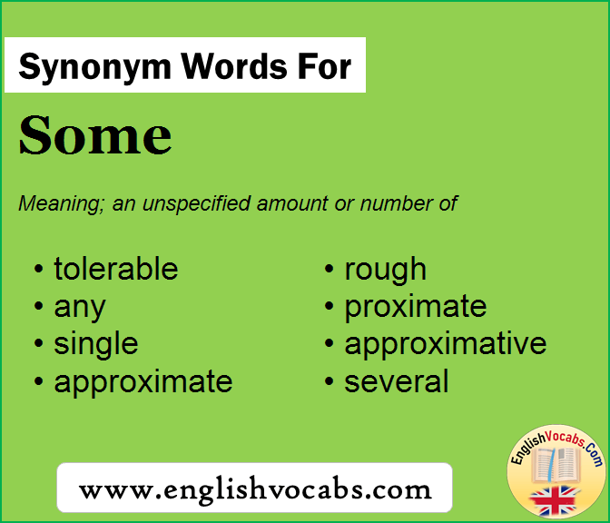 Synonym for Some, what is synonym word Some