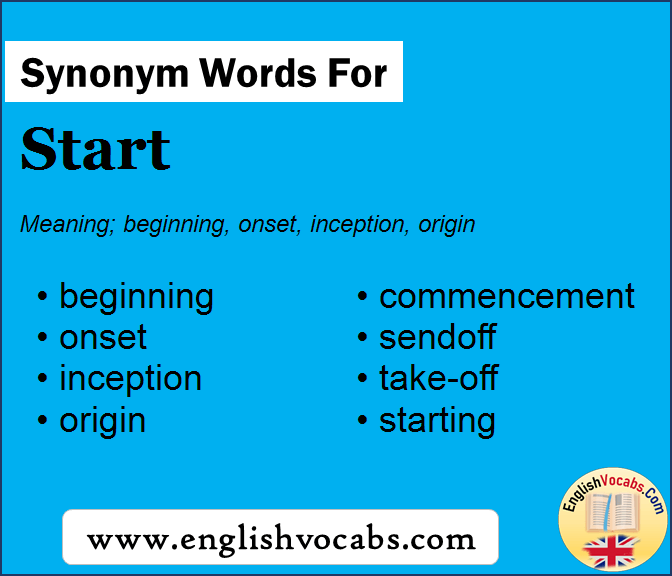 Synonym for Start, what is synonym word Start