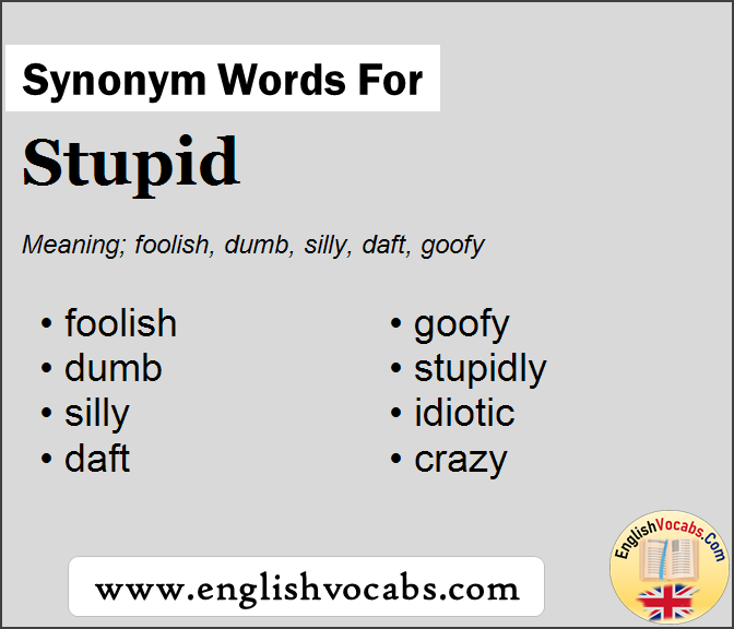 Synonym For Stupid What Is Synonym Word Stupid English Vocabs