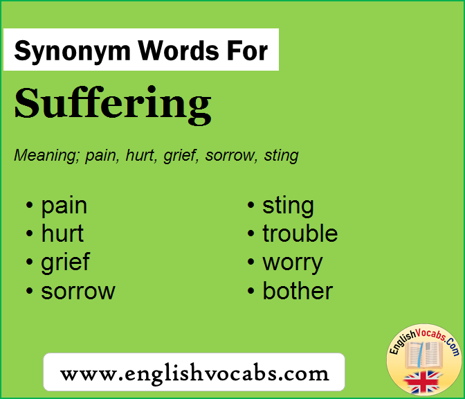 Synonym for Suffering, what is synonym word Suffering