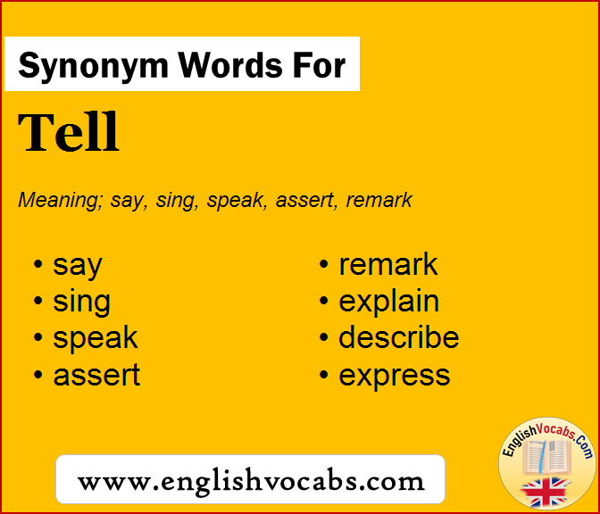 Synonym for Tell, what is synonym word Tell