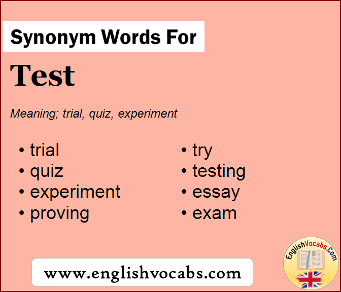 Synonym for Test, what is synonym word Test