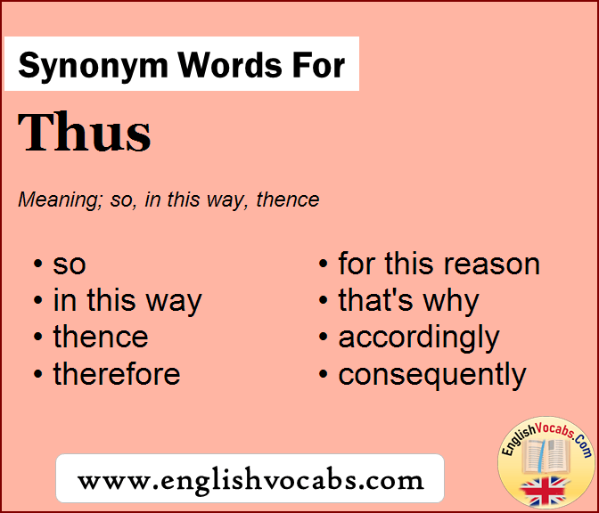 Synonym for Thus, what is synonym word Thus