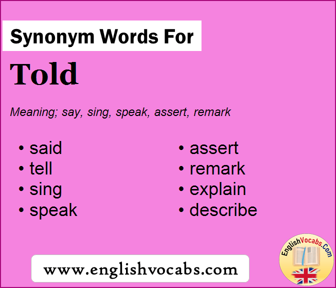 Synonym for Told, what is synonym word Told