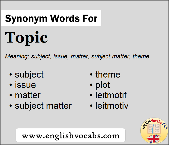 Synonym for Topic, what is synonym word Topic