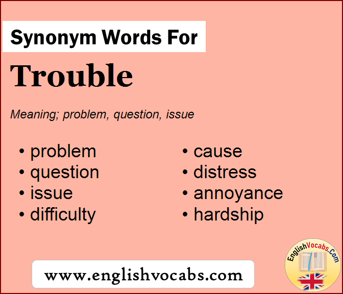 Synonym For Trouble What Is Synonym Word Trouble English Vocabs