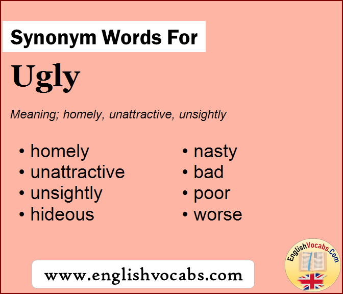 Synonym for Ugly, what is synonym word Ugly