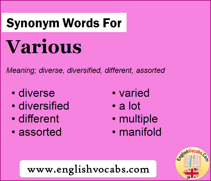 Synonym for Various, what is synonym word Various