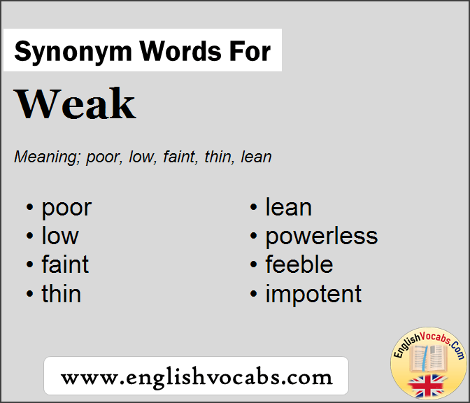 Synonym For Weak What Is Synonym Word Weak English Vocabs