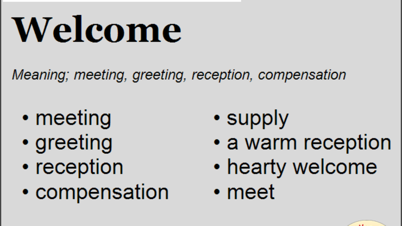 Synonym For Welcome What Is Synonym Word Welcome English Vocabs