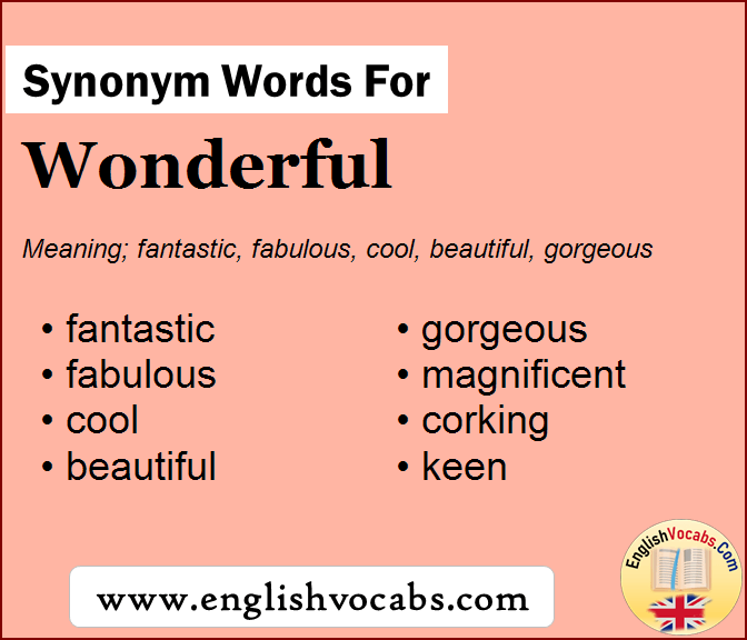 Synonym for Wonderful, what is synonym word Wonderful