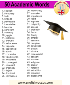 academic vocabulary for research papers