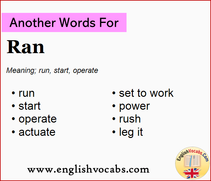 Another Word For Ran What Is Another Word Ran English Vocabs