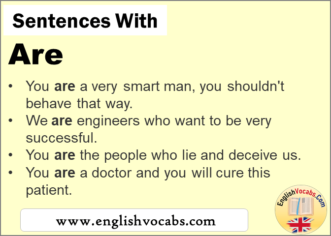 Sentences with Are, In a sentence Are