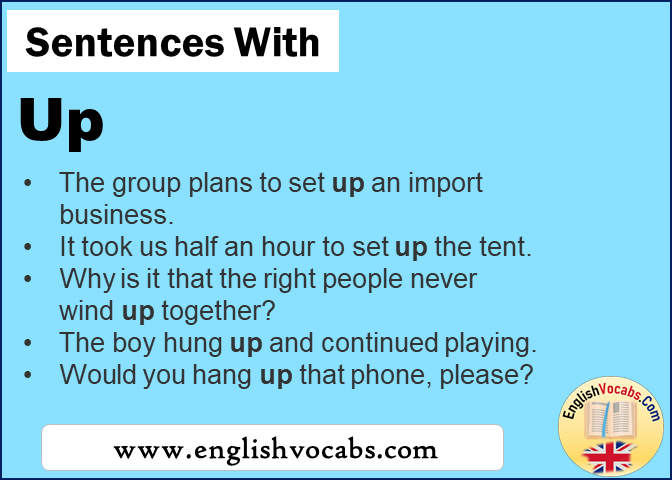 Sentences With Up In A Sentence Up English Vocabs