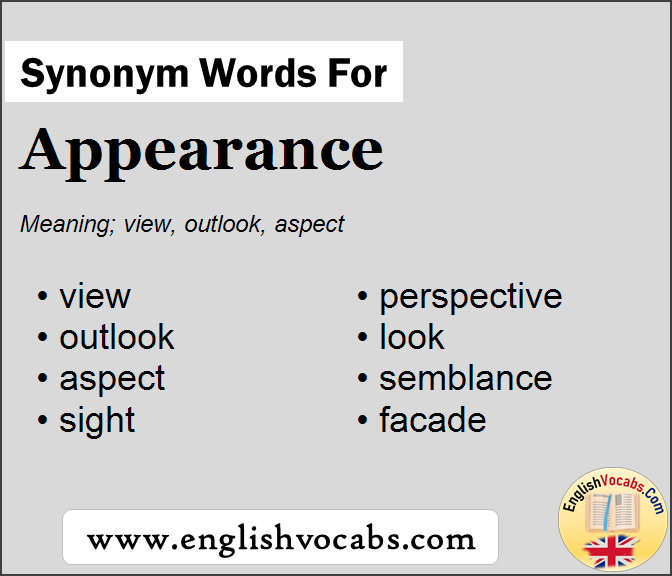 Synonym For Appearance What Is Synonym Word Appearance English Vocabs