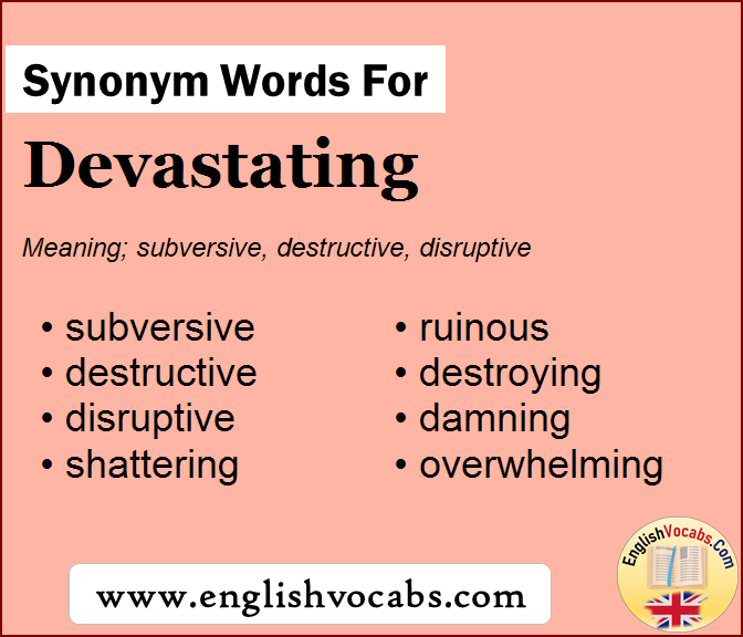 Synonym for Devastating, what is synonym word Devastating