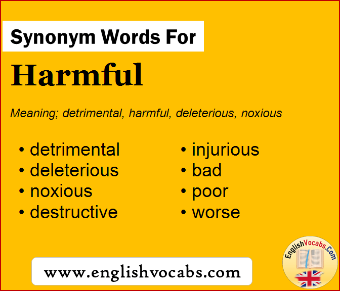 Synonym for Harmful, what is synonym word Harmful
