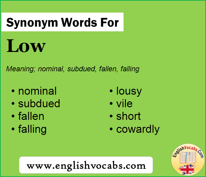 Synonym for Low, what is synonym word Low