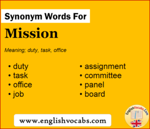 mission assignment synonyms