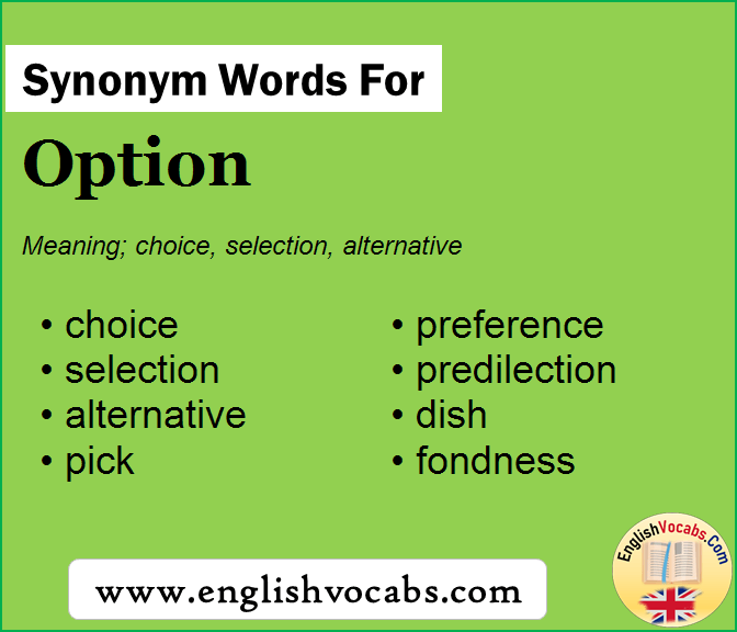 Synonym for Option, what is synonym word Option