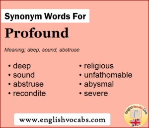 Synonym for Profound, what is synonym word Profound - English Vocabs