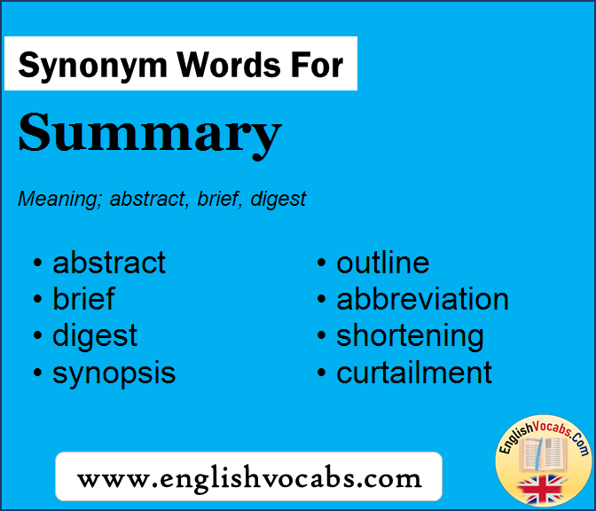 Synonym for Summary, what is synonym word Summary
