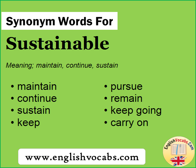 Synonym For Sustainable What Is Synonym Word Sustainable English Vocabs